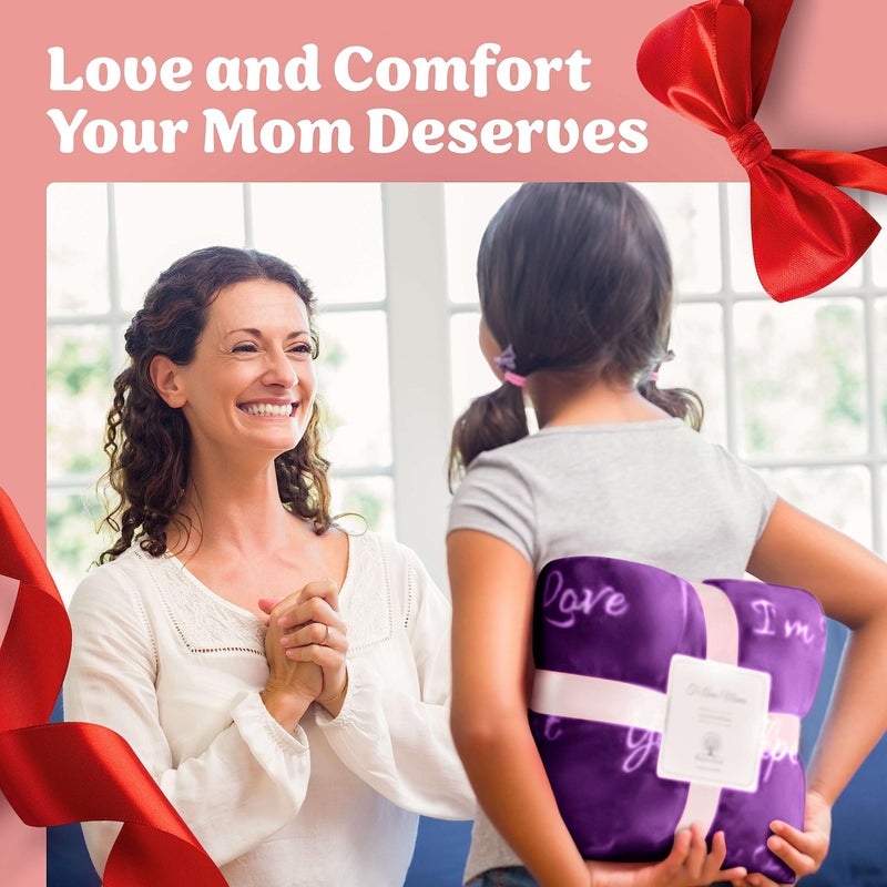 ButterTree Birthday Gifts for Mom -Soft Purple Blanket with Meaningful Words, Sentimental Gift for Women, Cozy Fleece Throw for Momâ€™s Birthday or Special Occasions - Image 2
